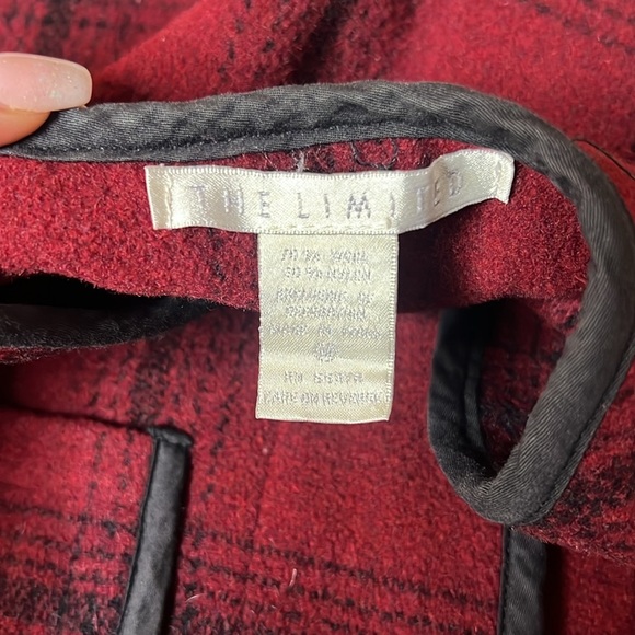 Vintage The Limited Red Plaid Wool Blend Vest Women’s Size M Snap Button Pockets - Picture 7 of 8